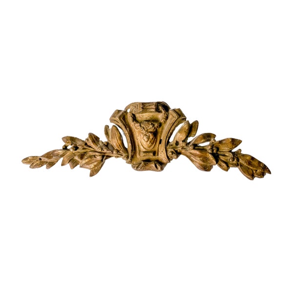 Vintage Brass Pediment or Wall Swag
