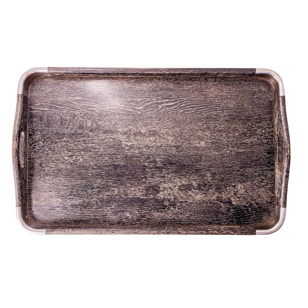 Wood With Black Metal Tray main image 1