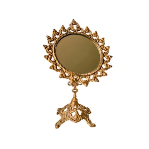 Vintage Brass Vanity Mirror