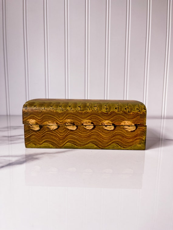 Vintage Green Grain-Painted Wooden Box by Claudia… - image 7