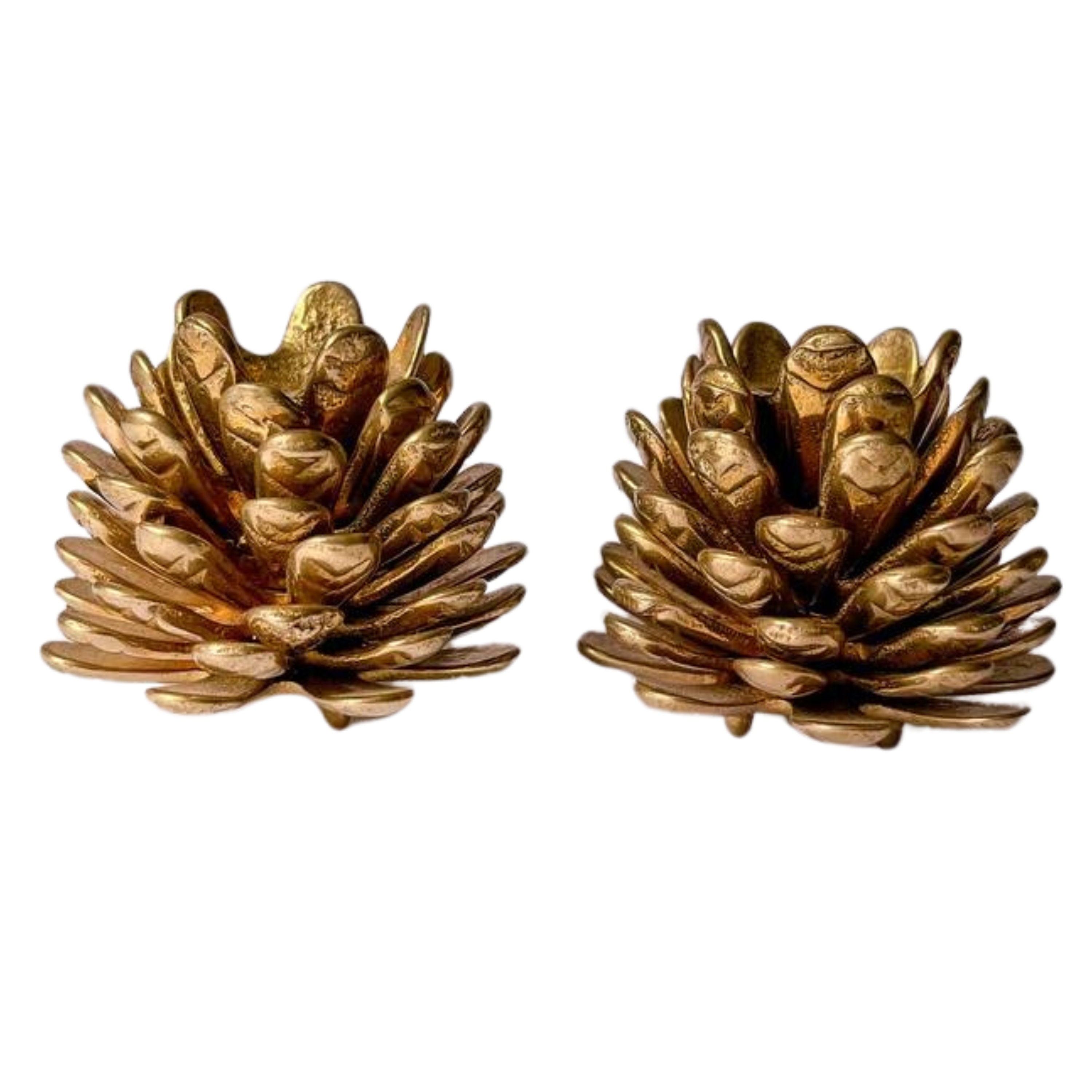 cheap purchase online store Vintage Brass Brass of Pinecone Pine  Candlestick Vintage Holders Holders 