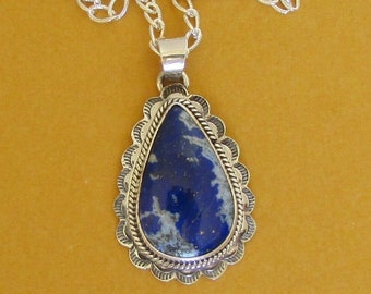 Native American Crested Butte Lapis Lazuli Necklace 18"L