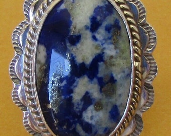 Native American Navajo Crested Butte Lapis Ring Size 9