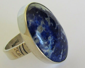 Native American Navajo Crested Butte Lapis Ring Size 8.5