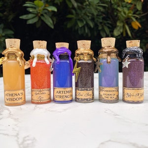 MINI Mythology Potions | Decorative Color Changing Potion Bottle | Greek God and Goddess Altar Decor