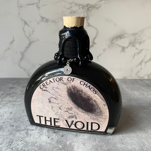 Void | Magical Apothecary Fantasy Potion Bottle | Witch and Wizard Potion | Color Changing Potion | Fantasy Potion | Bookshelf Decor