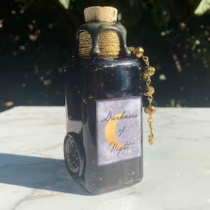 Darkness of Night | Potion Bottle | Decorative Potion Bottle | Magical Apothecary Jar | Fantasy Decor | Bookshelf Decor | Fantasy RPG Game