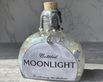 Bottled Moonlight | Magical Apothecary Potion Bottle | Witch and Wizard Potion | Iridescent Color Changing Potion