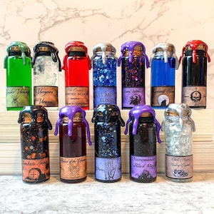 MINI Dark Magic Potions | Magical Apothecary Potion Bottle | Witch and Wizard Potion | Halloween Decoration Potions | Bookshelf Decor