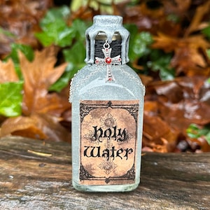 Holy Water | Color Changing Decorative Potion Bottle | Halloween Gothic Horror Decor