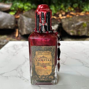 Vampire Blood | Decorative Color Changing Potion Bottle | Gothic Horror Halloween Decor