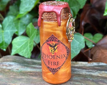 Phoenix Fire DICE Potion | Color Changing TTRPG Bottle | Fantasy Prop Decor