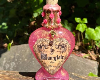Fairytale Love Potion | Color Changing Decorative Bottle | Fantasy Bookshelf Decoration