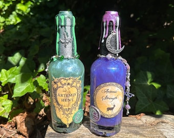 Artemis Set | Greek Mythology Color Changing Decorative Potion Bottle | Altar Decor