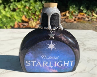 Bottled Starlight | Color Changing Decorative Potion Bottle | Fantasy Bookshelf Decor