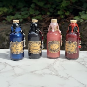 MINI Persephone & Hades | Greek Mythology Color Changing Potion Bottles | Altar Decor
