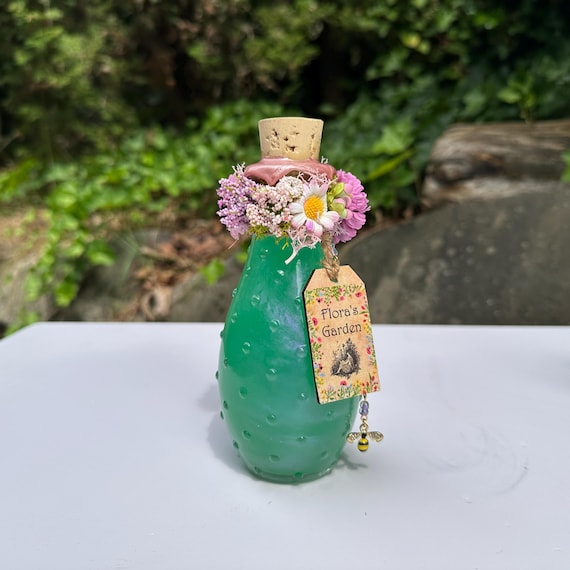 Flora's Garden | Roman Mythology Color Changing Decorative Potion Bottle | Altar Decor | Fantasy Prop