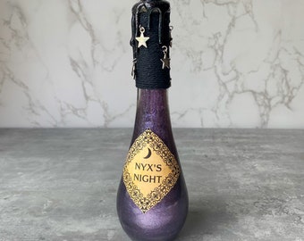 Goddess of Night | Greek Mythology Color Changing Decorative Potion Bottle | Altar Decor