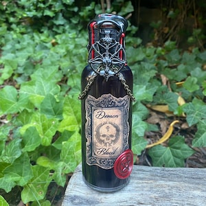 Demon Blood | Magical Apothecary Potion Bottle | Witch and Wizard Potion | Halloween Potion Decor | Halloween Decoration | October Decor