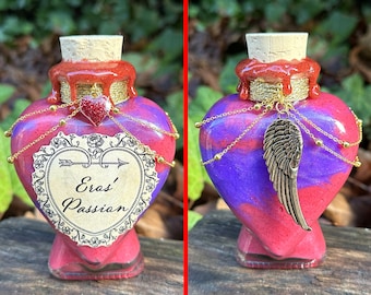 Eros' Passion | Greek Mythology Decorative Potion Bottle | Altar Decor | Fantasy Bookshelf Decorations