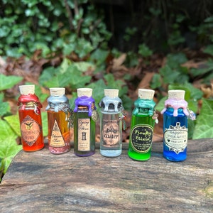 MINI Color Changing Potions | Color Changing Mini Potions | Magical Apothecary Potion Bottle | Witch and Wizard Potion | Bookshelf Decor