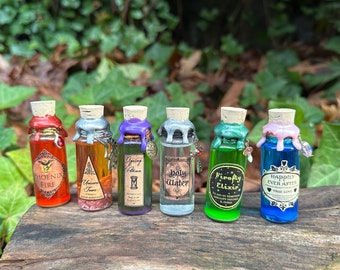 MINI Color Changing Potions | Color Changing Mini Potions | Magical Apothecary Potion Bottle | Witch and Wizard Potion | Bookshelf Decor