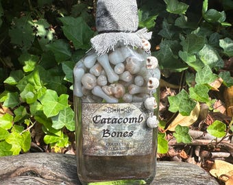 Glow in the Dark Catacomb Bones | Color Changing Decorative Potion Bottle | Halloween Gothic Horror Decor
