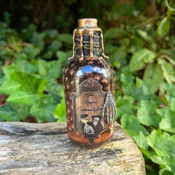 Grim Reaper's Captured Souls | Decorative Color Changing Potion Bottle | Halloween Gothic Horror Decor