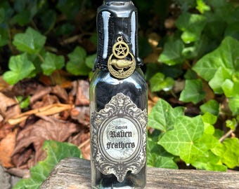 Raven Feathers | Halloween Decorative Potion Bottle | Witch and Wizard | Halloween Horror Decor