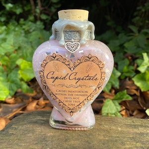 Cupid Crystals | Decorative Potion Bottle | Bookshelf Wizard Fantasy Decor