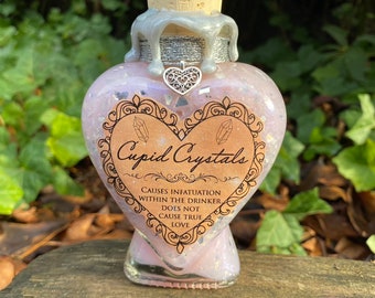 Cupid Crystals | Decorative Potion Bottle | Bookshelf Wizard Fantasy Decor