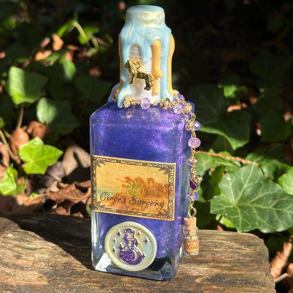 Circe's Sorcery | Greek Mythology Color Changing Decorative Potion Bottle | Altar Goddess Decor