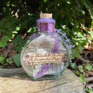 Enchanted Pages | Magical Apothecary Potion Bottle | Potion Bottle Decor | Cottagecore Decor | Spring Decoration | Bookshelf Decor