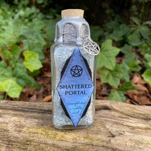Shattered Portal | Magical Apothecary Potion Bottle | Witch and Wizard Potion | Bookshelf Decor | Fantasy Potion Decor | Witchy Decor