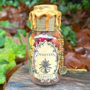 Demeter | Autumn Harvest Potion Bottle | Greek Mythology Potion | Fantasy Potion | Apothecary Bottle | Bookshelf Decor | Potion Decor