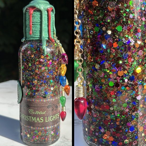 Bottled Christmas Lights | Magical Apothecary Potion Bottle | Witch and Wizard Potion | Christmas Decoration Potions | Winter and Yule Decor