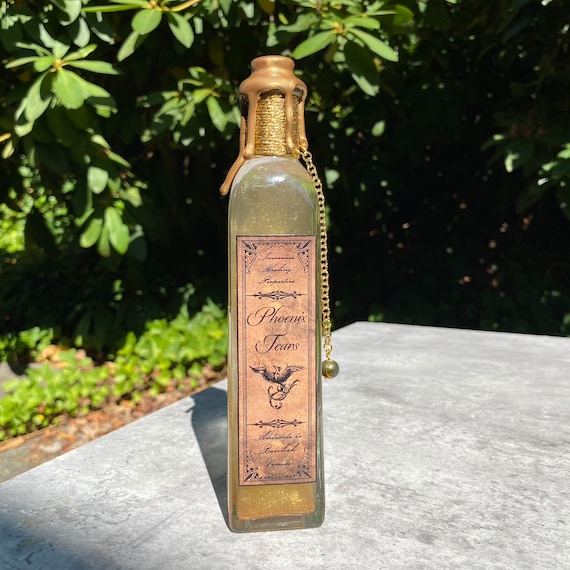 Phoenix Tears | Decorative Color Changing Potion Bottle | Magical Apothecary Wizard Prop | Bookshelf Halloween Decor