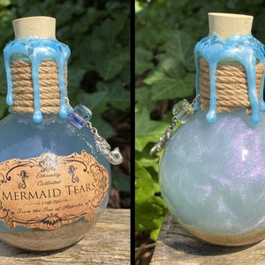 Mermaid Tears | Magical Apothecary Potion Bottle | Witch and Wizard Potion | Fantasy Potion | Bookshelf Decor | Mermaid Beach | Sea Witch