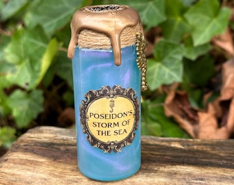 Poseidon's Storm DICE Potion | Color Changing TTRPG Bottle | Greek Mythology Decor