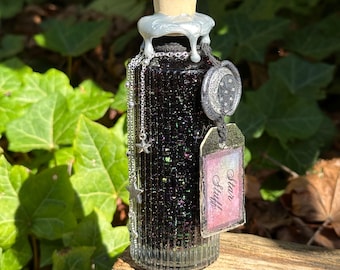 Star Stuff | Color Changing Decorative Potion Bottle | Fantasy Galaxy Bookshelf Decor