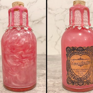 Amortentia | Color Changing Potion | Love Potion | Valentine's Day | Bookshelf Decor | Magical Apothecary Potion Bottle | Valentine's Gift