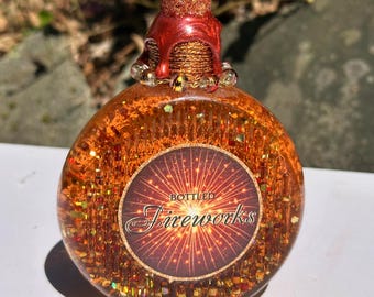 Bottled 4th of July Celebration | Glitter Shake Decorative Potion Bottle | Summer Decor