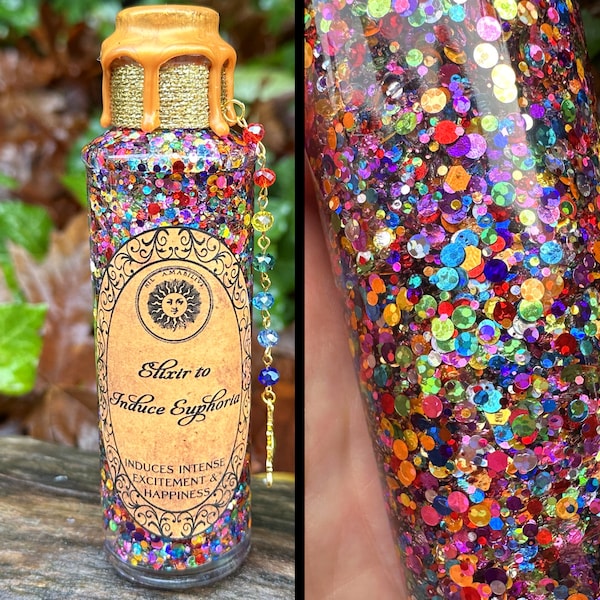 Euphoria Elixir | Magical Apothecary Potion Bottle | Witch and Wizard Potion | Halloween Potion and Decor | NOT COLOR CHANGING