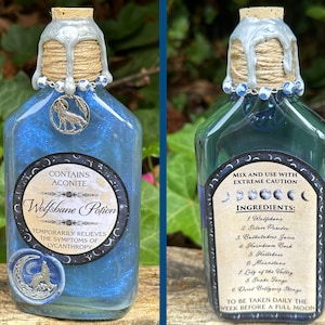 Werewolf Potion | Color Changing Potion | Magical Apothecary Potion Bottle | Witch & Wizard Potion | Halloween Potion Decor | Wizard Potion