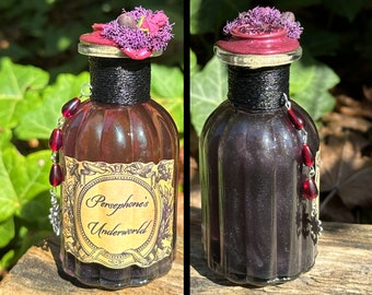 Persephone's Underworld | Greek Mythology Decorative Color Changing Potion Bottle | Fantasy Prop | Altar Decor
