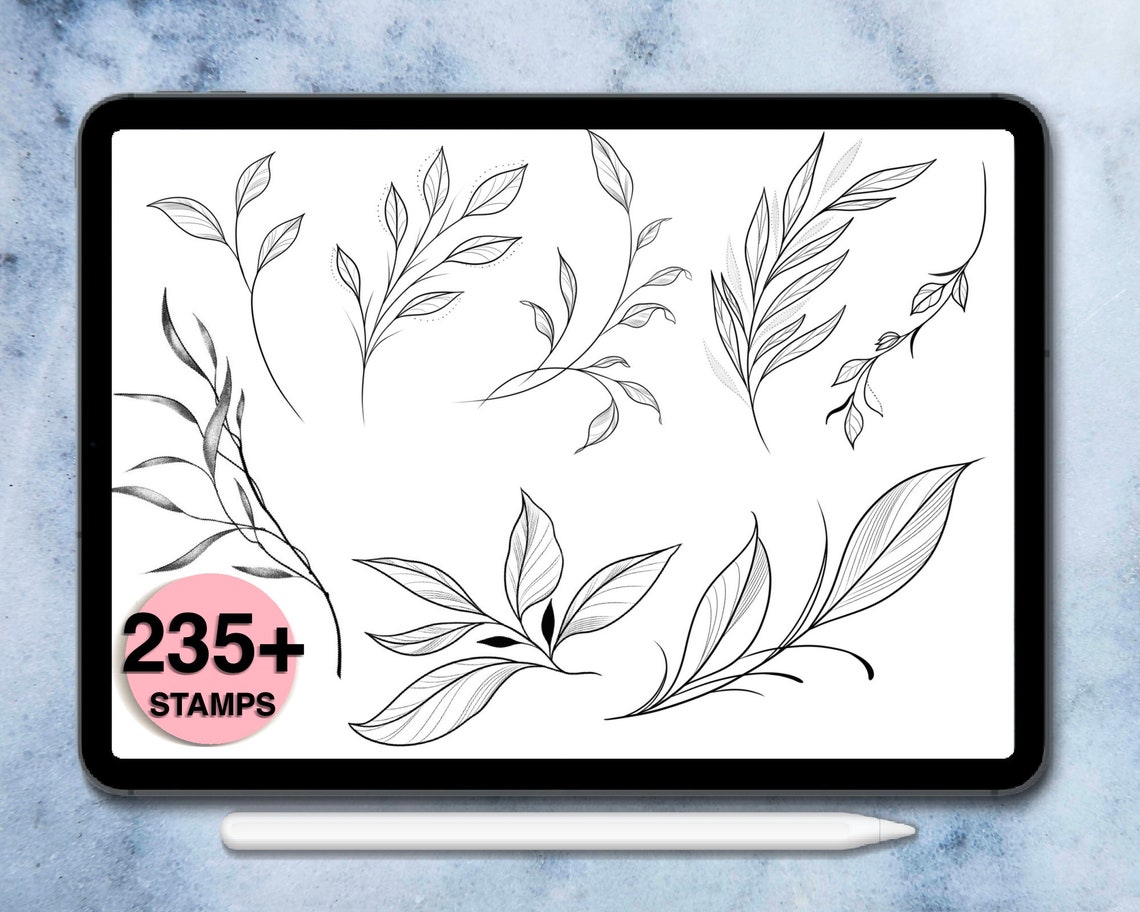 235 Leaves Procreate Stamps Leaf Procreate Brushes Digital Etsy