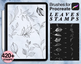 420+ Leaf Procreate Stamps: Botanical Brush Set (Digital Download)