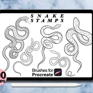 100 Procreate Snake Stamps Procreate Brushes Tattoo Style Save Your ...