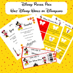 Paquete de revelación de descarga instantánea, búsqueda del tesoro, carta, revelación de Disneyland, revelación de Disneyworld