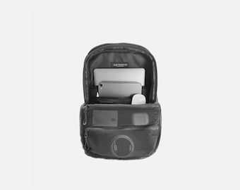 Minimalist Matte Black Backpack - Compact, Declutter Everyday Carry System